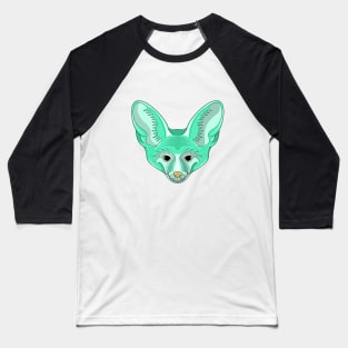 cute cyan bat eared fox face cartoon Baseball T-Shirt